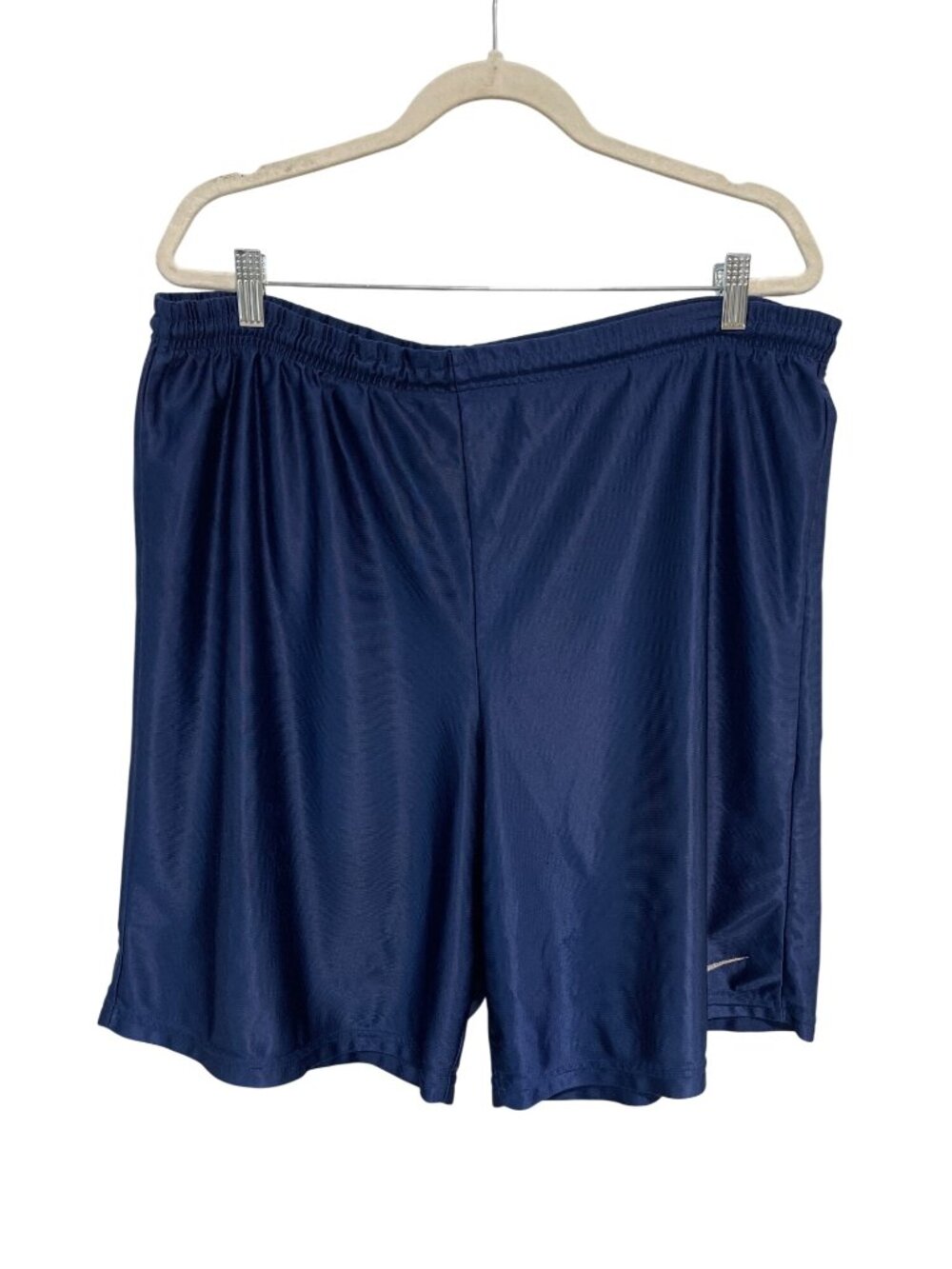 Nike Basketball Shorts XL Pull On Elastic Waist Swoosh Athletic Navy Blue Sporty